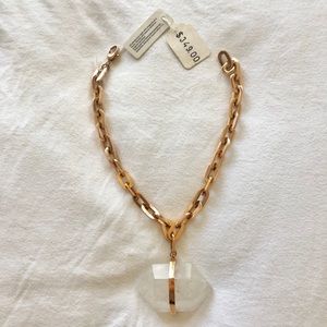 Gold Chain Quartz Crystal Necklace